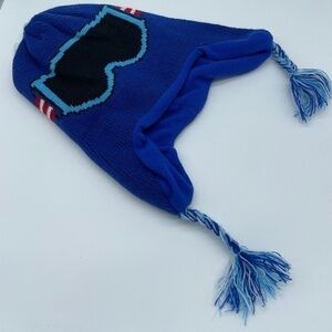 The Children's Place Ski Beanie Hat; size 10-14; Royal Blue; side tassels; NEW